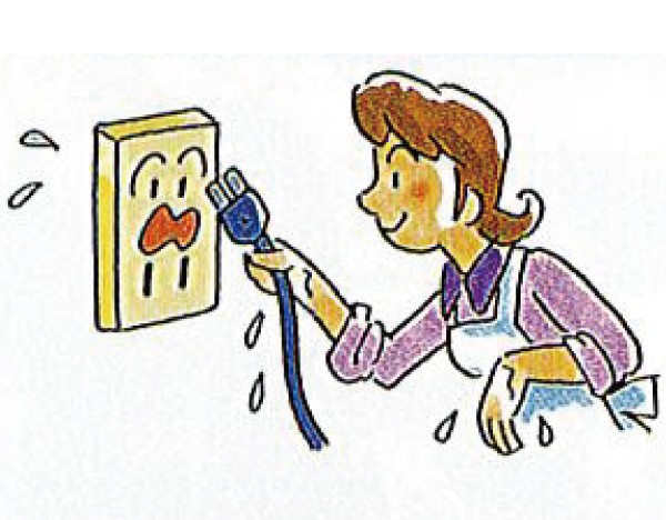 ぬれた手でさわらない